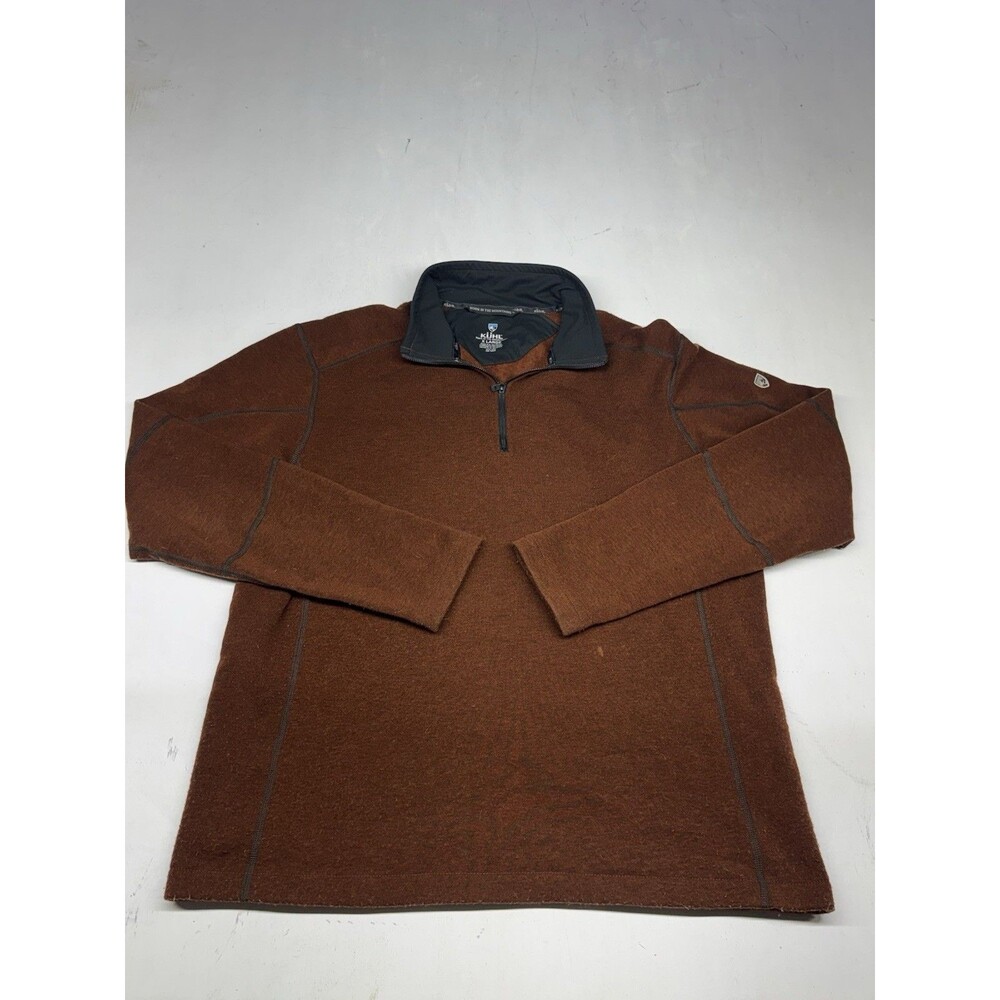 Kuhl Revel 1/4 Zip Fleece Pullover Mens XL Rust Brown Performance Sweater